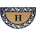 thumbnail image 1 of Legendary Doormats 22" x 36" Monogrammed Half Moon Coir Doormat with Non Slip Rubber Border Design Custom Entrance Mat - Monogram H, 1 of 6