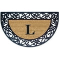 thumbnail image 1 of Legendary Doormats 22" x 36" Monogrammed Half Moon Coir Doormat with Non Slip Rubber Border Design Custom Entrance Mat - Monogram L, 1 of 6