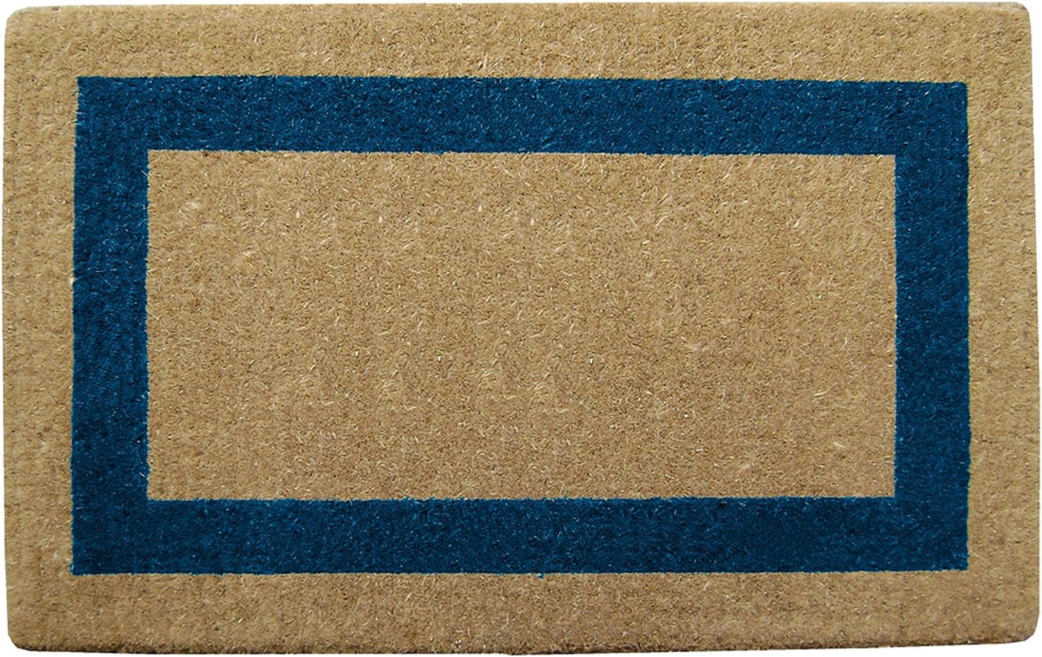Legendary Doormats Blank Coco Coir Doormat Outdoor Welcome Door Mat with Single Black Picture Frame Border - Blue - 22" x 36"