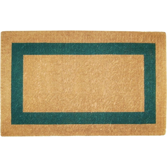 Legendary Doormats Blank Coco Coir Doormat Outdoor Welcome Door Mat with Single Black Picture Frame Border - Green - 22" x 36"