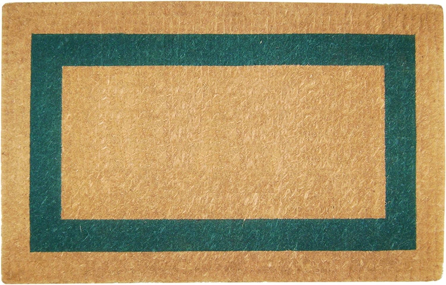Legendary Doormats Blank Coco Coir Doormat Outdoor Welcome Door Mat with Single Black Picture Frame Border - Green - 24" x 57"