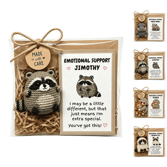 Legendary Emotional Support Meme Squad Crochet Animal Plushies, Pocket Size Stress Relief Doll, Kawaii Dorm Decor, Back to School Encouragement Present for Teens Jimothy