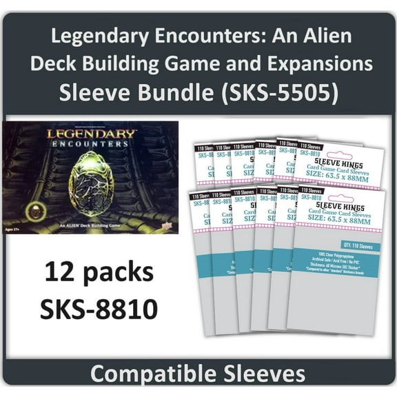 "Legendary Encounters: Alien Deck Building Game + Expansion" Compatible Sleeve Bundle (8810 X 12)