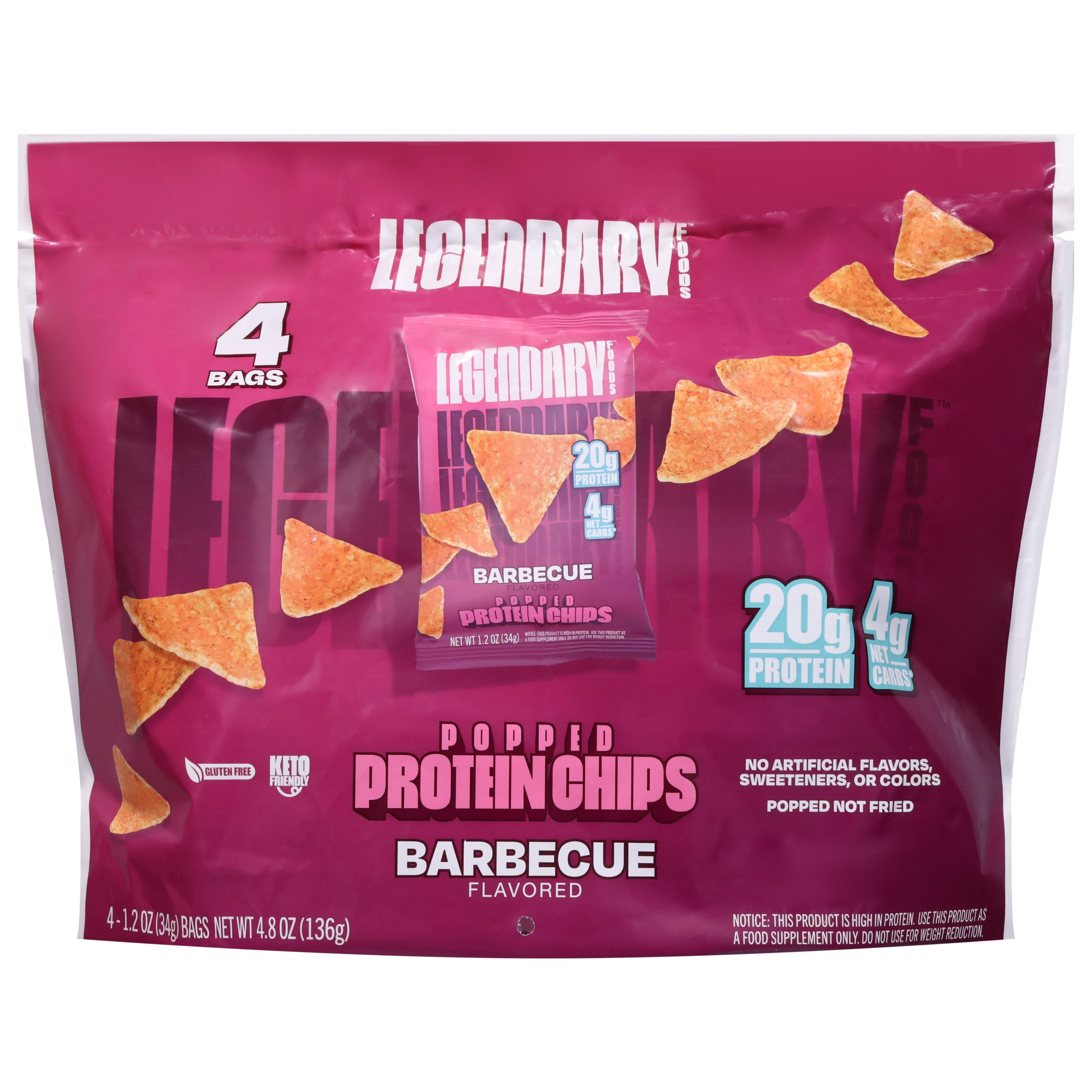 Legendary Foods 20g Protein Chips Multipack - Barbecue - 4 ct (Packaging May Vary)