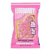 Legendary Foods Birthday Cake Flavored Tasty Pastry, 2.2 Oz, Case of 10