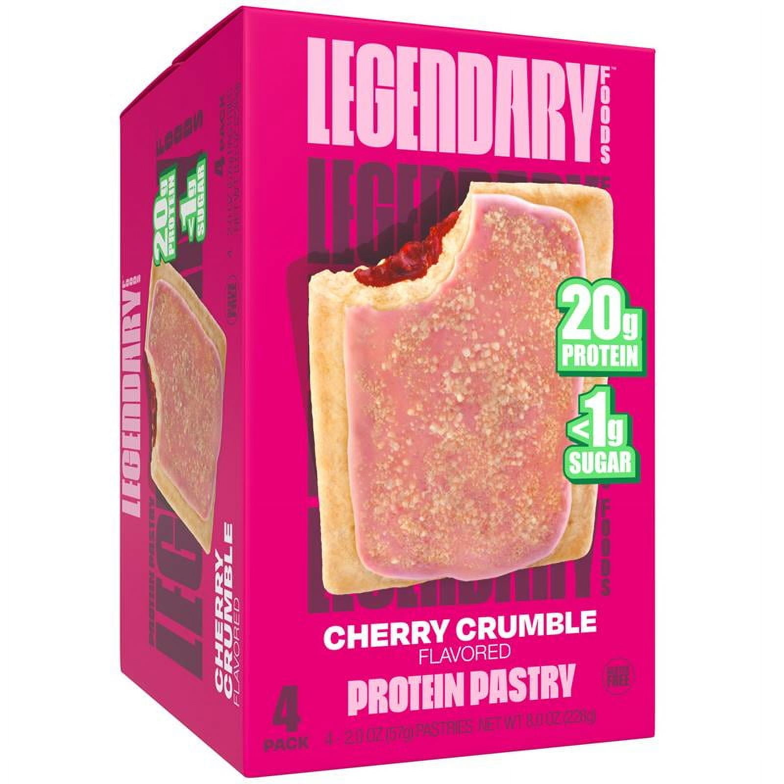 Legendary Foods Gluten Free and Keto Friendly Protein Pastry - Cherry Crumble - 8oz/4ct