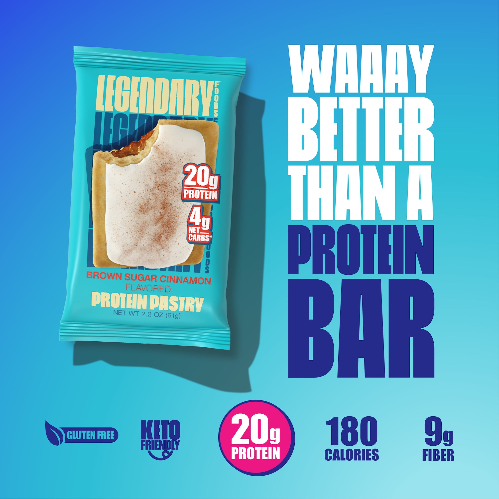 Legendary Foods Protein Pastry, Brown Sugar Cinnamon, 2.2 oz gluten