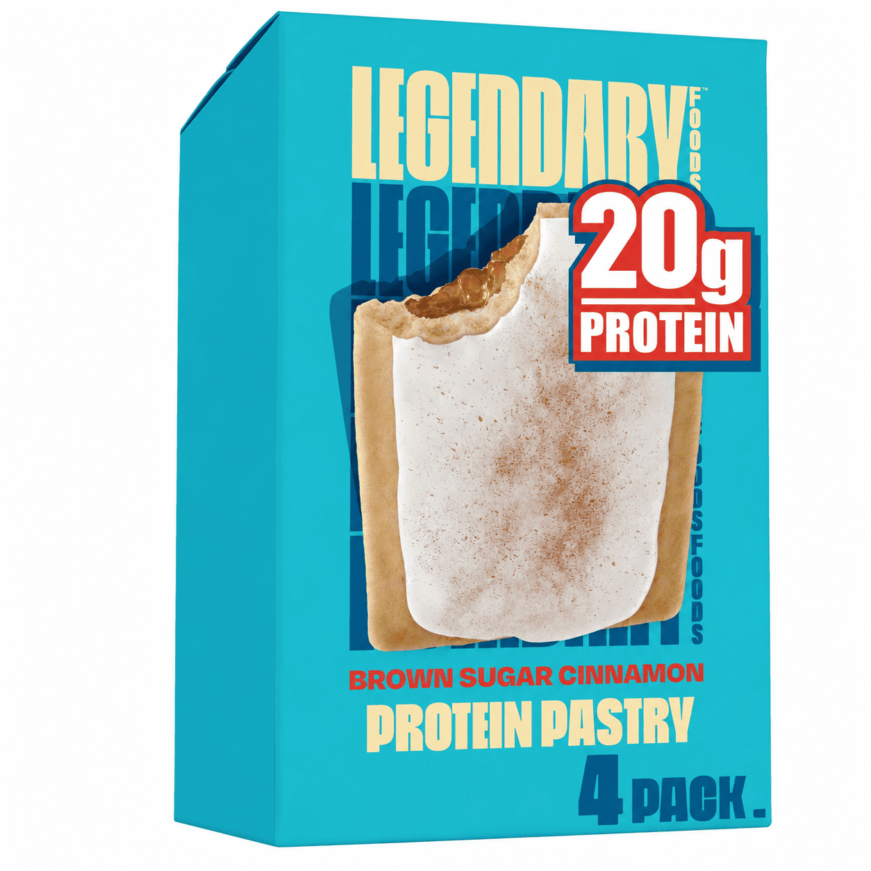 Legendary Foods Protein Pastry - Brown Sugar Cinnamon 4 Pack | Protein Snack | Gluten-Free| Keto Friendly