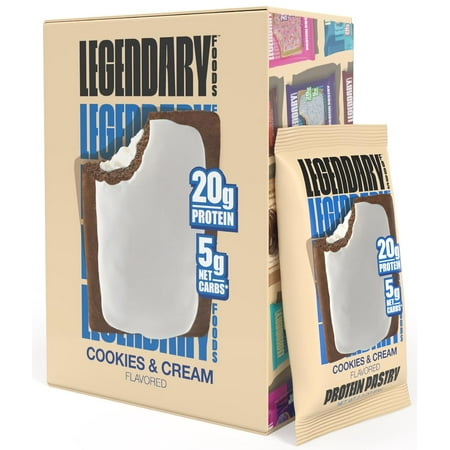 Legendary Foods Protein Pastry, Cookies & Cream, 20g Protein, 2.2 oz, 8 Count