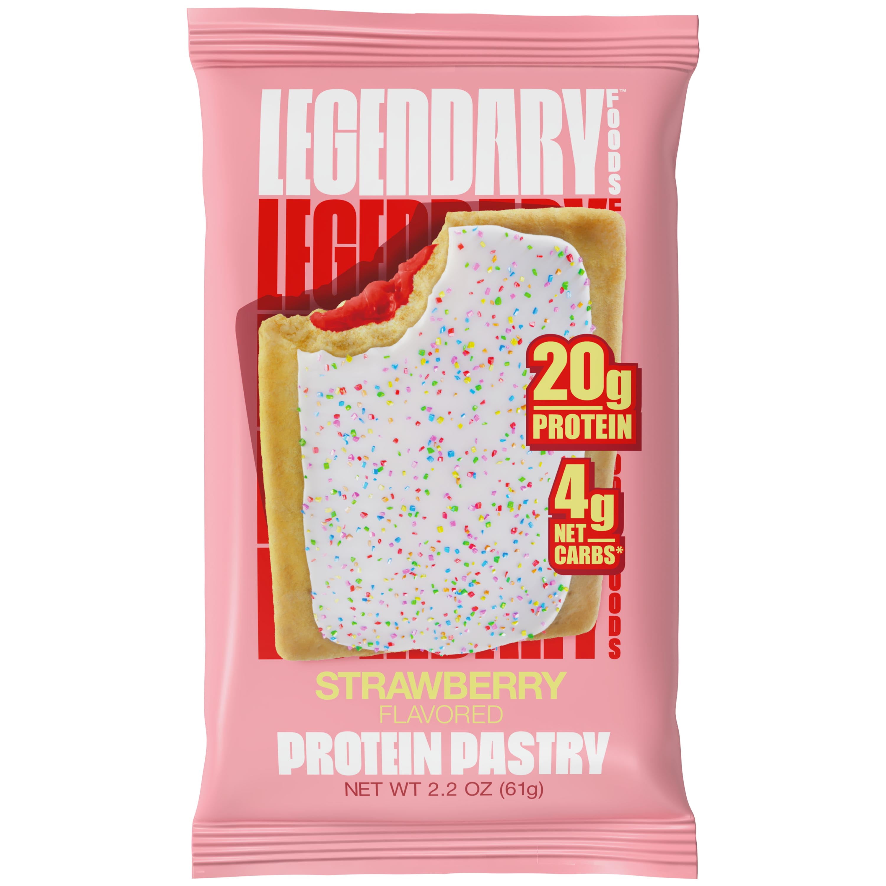 Legendary Foods Protein Pastry - Strawberry 10 Pack | Protein Snack | Keto Friendly| Gluten-Free