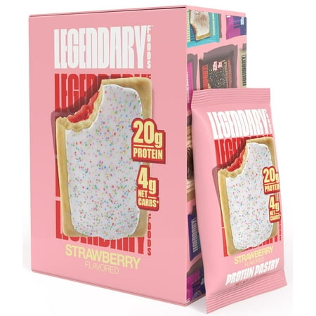 Legendary Foods Protein Pastry, Strawberry, 20g Protein, 2.2 oz, 8 Count
