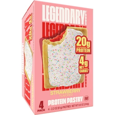 Legendary Foods Protein Pastry - Strawberry 4 Pack | Protein Snack | Keto Friendly | Gluten-Free