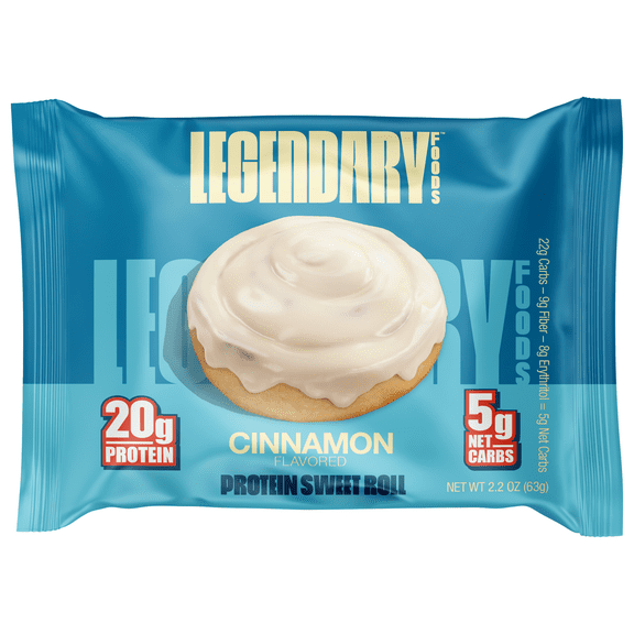 Legendary Foods Protein Sweet Roll, Cinnamon, 20g Protein, 1 Pack, Keto Friendly, Gluten Free