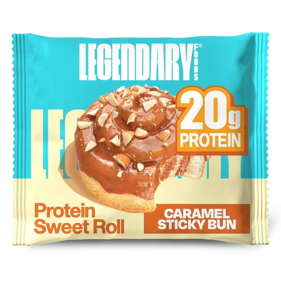 Legendary Foods Protein Sweet Roll, Caramel Sticky Bun, 20g Protein, 1 Pack, Keto Friendly, Gluten Free
