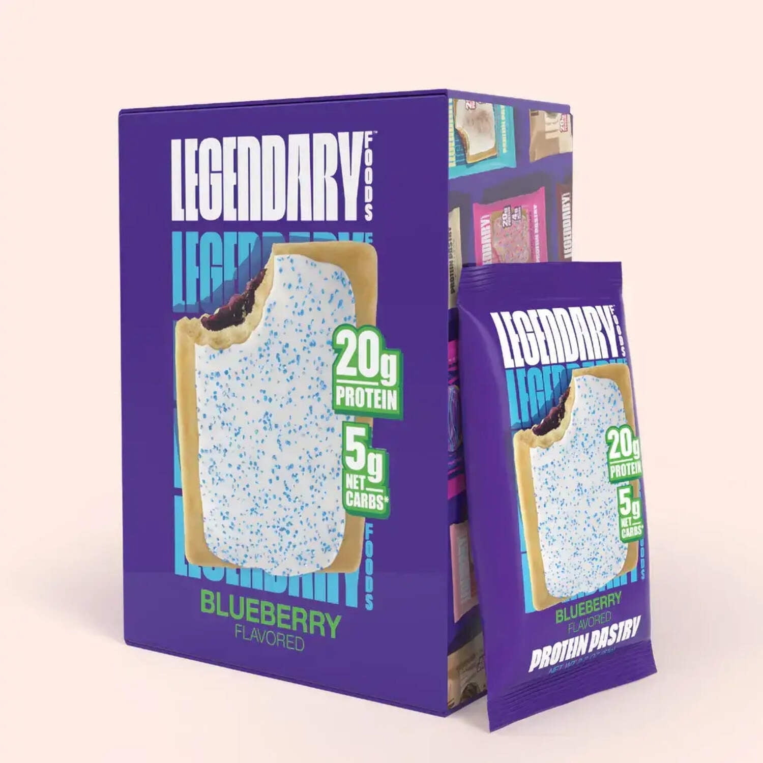 Legendary Foods - Tasty Pastry Cake Style Blueberry - 10 Pastries