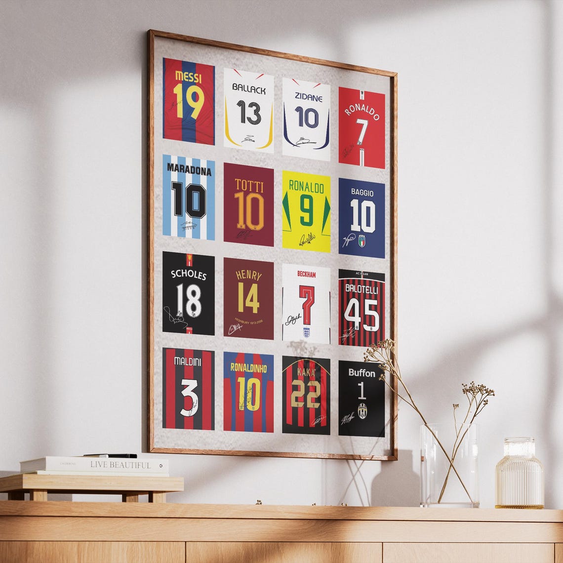 Legendary Football Jersey Collection Poster, Iconic Soccer Numbers Wall ...