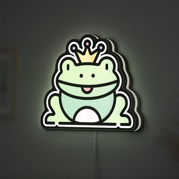 Legendary Frog Prince 3D Novelty Light Box, Fantasy Folklore Lamp Decor with Crowned Frog Design, Magical Story Themed Room Decor (Height 16 inch, 40cm)