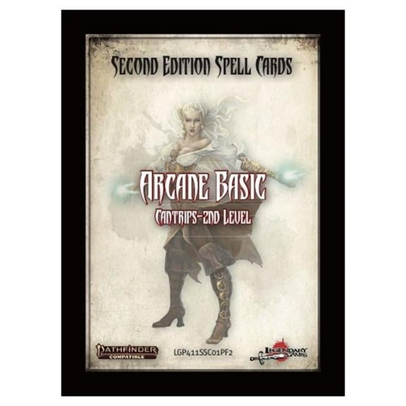 Legendary Games LEG411SSC01PF2 Pathfinder Second Edition Spell Cards - Arcane Basic