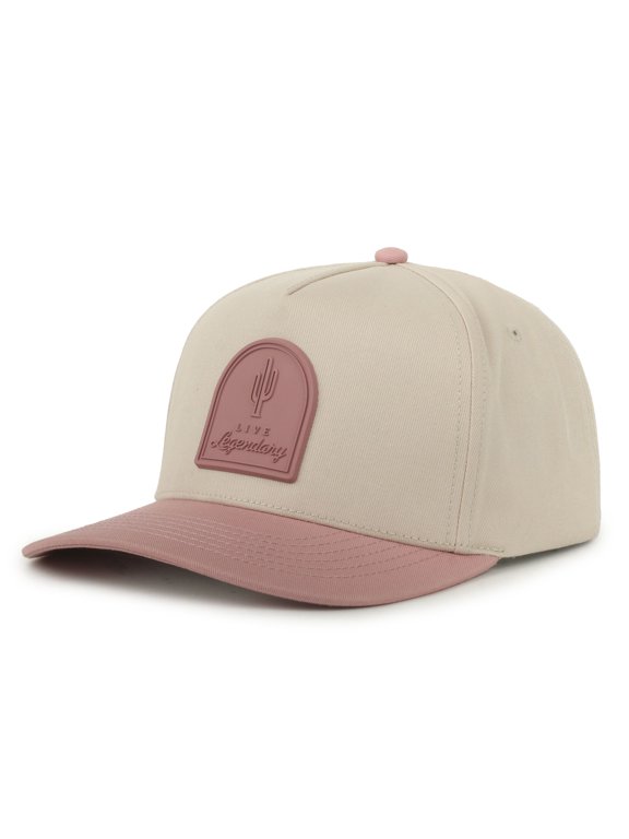Palmetto Cactus Cap Two-Tone Hat, Stone/Rose