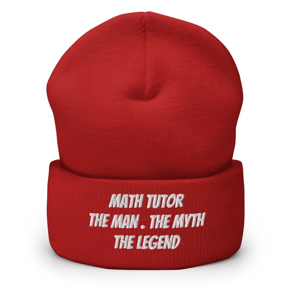 Legendary Math Tutor Cuffed Beanie, Math Tutor-The Man The Myth The ...