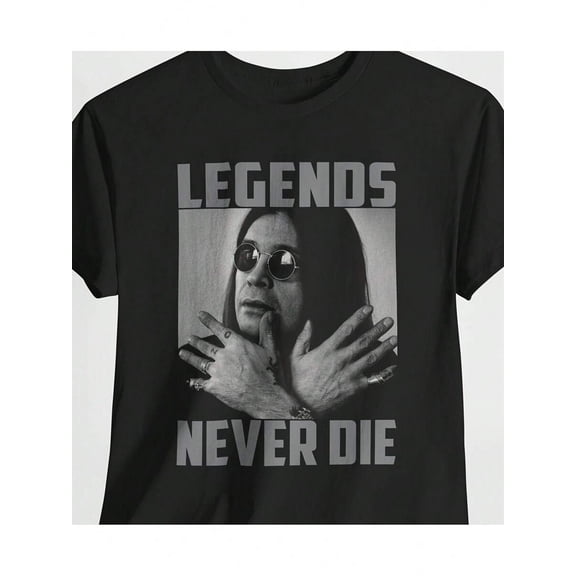["Legendary Never Dies" Graphic T-Shirt] - Heavy Metal Band T-Shirt, Loose Fit T-Shirt Suitable For Both Men And Women, Suitable For All Seasons As A Casual Rock Concert Accessory