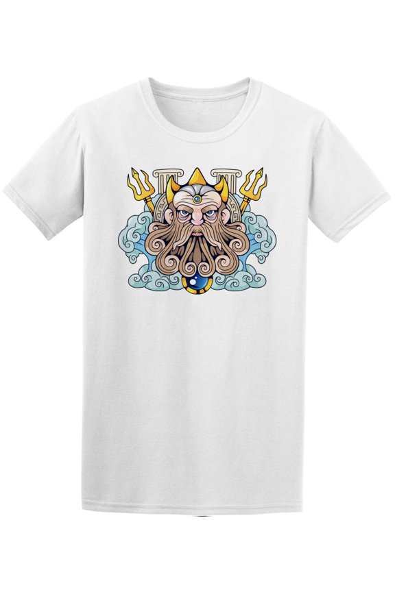Legendary Ocean's God Poseidon T-Shirt Men -Image by Shutterstock, Male Small