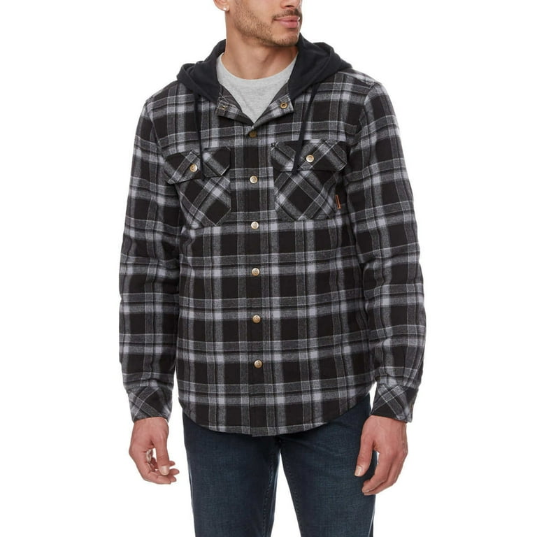 Legendary Outfitters Men's Cotton Flannel Hooded Shirt Jacket