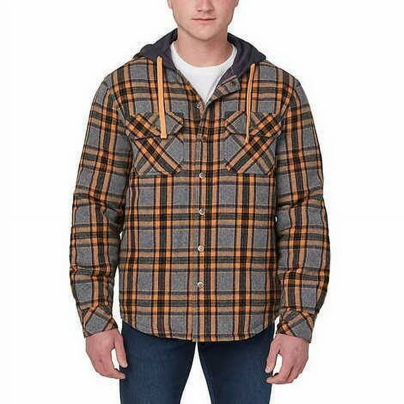 Legendary Outfitters Men’s Shirt Jacket with Hood | Brown, Large