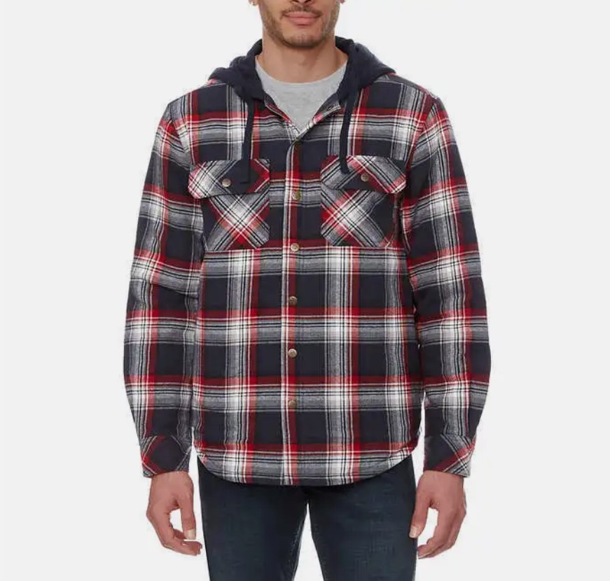 Legendary Outfitters Men’s Plaid Insulated Casual Hooded Shirt Jacket main image 1