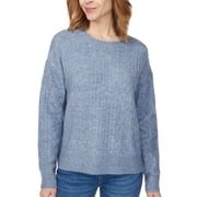 Legendary Outfitters Womans Cable Crewneck Sweater - Blue - Large