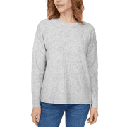 Legendary Outfitters Womens Cable Crewneck Sweater Gray Large