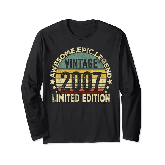 Legendary Retro Vintage 2007 Long Sleeve T-Shirt for Awesome Birthday Celebrations