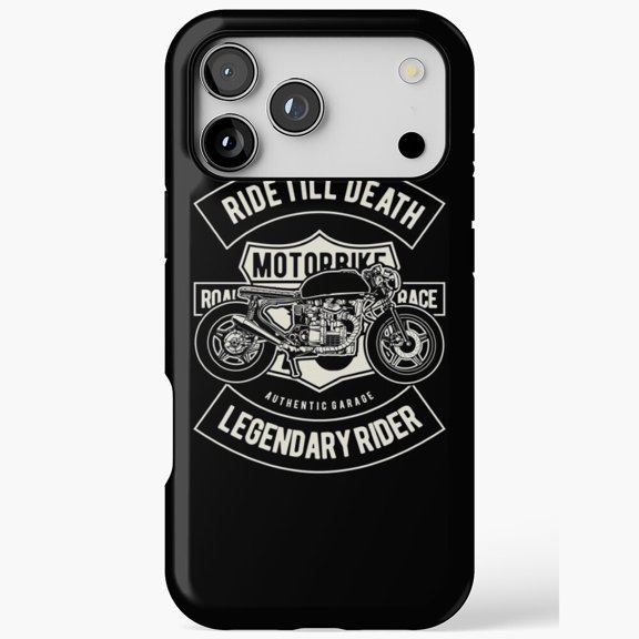 Legendary Rider Motorbike Garage Cafe Racer for iPhone Case 11 through 17 Pro Max