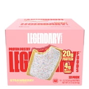 Legendary Strawberry Protein Pastry, Low Carb Snack Pack to Go 10 Count