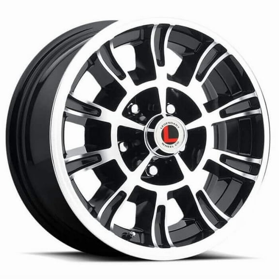 Legendary Wheels GT6 - 15 x 7 in. - 5 x 4.5 - 4.25 bs - Gloss Black/Machined