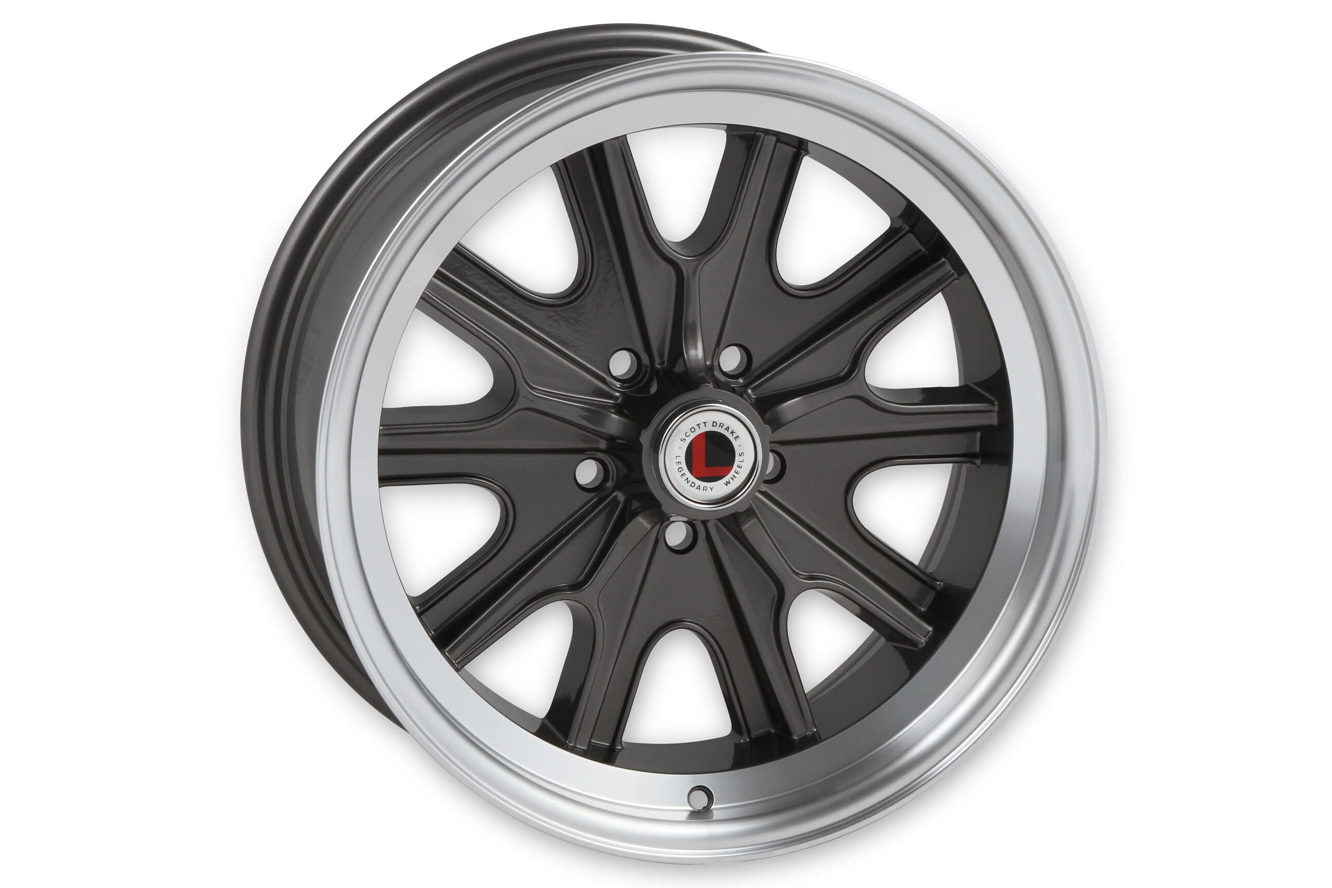 Legendary Wheels HB45 - 17 x 7 in. - 5 x 4.5 - 4.25 bs - Charcoal/Machined