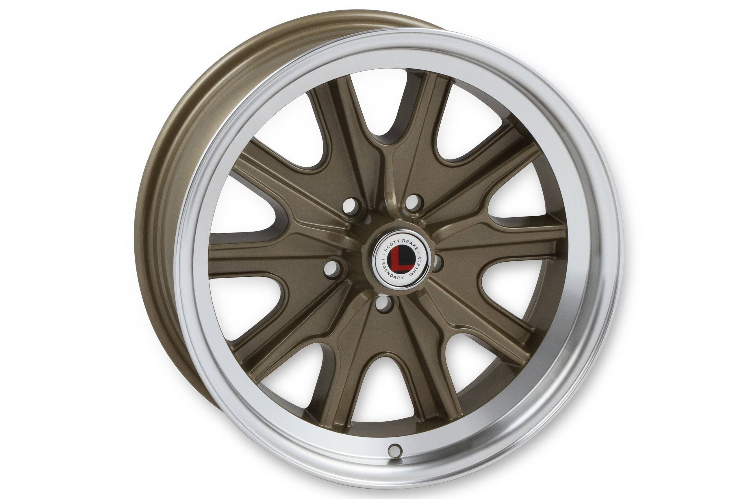 Legendary Wheels HB45 - 17 x 8 in. - 5 x 4.5 - 4.75 BS - Gold Haze Fits  select: 1966-1973 FORD MUSTANG, 1968-1969 PLYMOUTH SATTELITE 