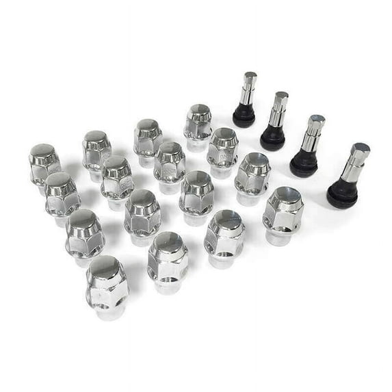 Legendary Wheels Installation Kit Set of (16) 1/2"-20 Lug Nuts - 3/4" Hex Head & (4) Valve Stems