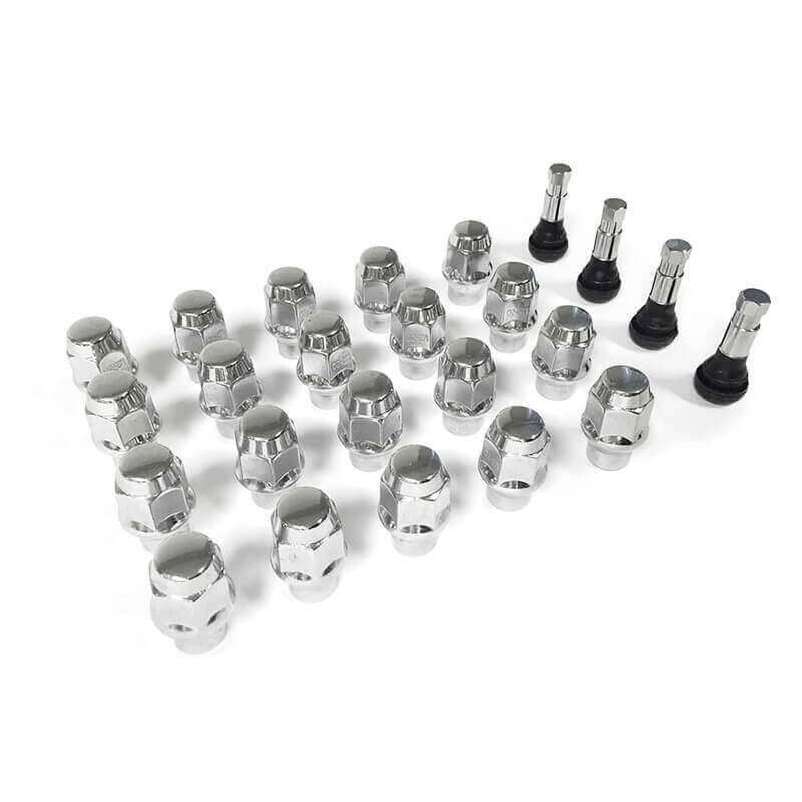 Legendary Wheels Installation Kit-  Set of (20) 1/2"-20 Lug Nuts - 3/4" Hex Head & (4) Valve Stems