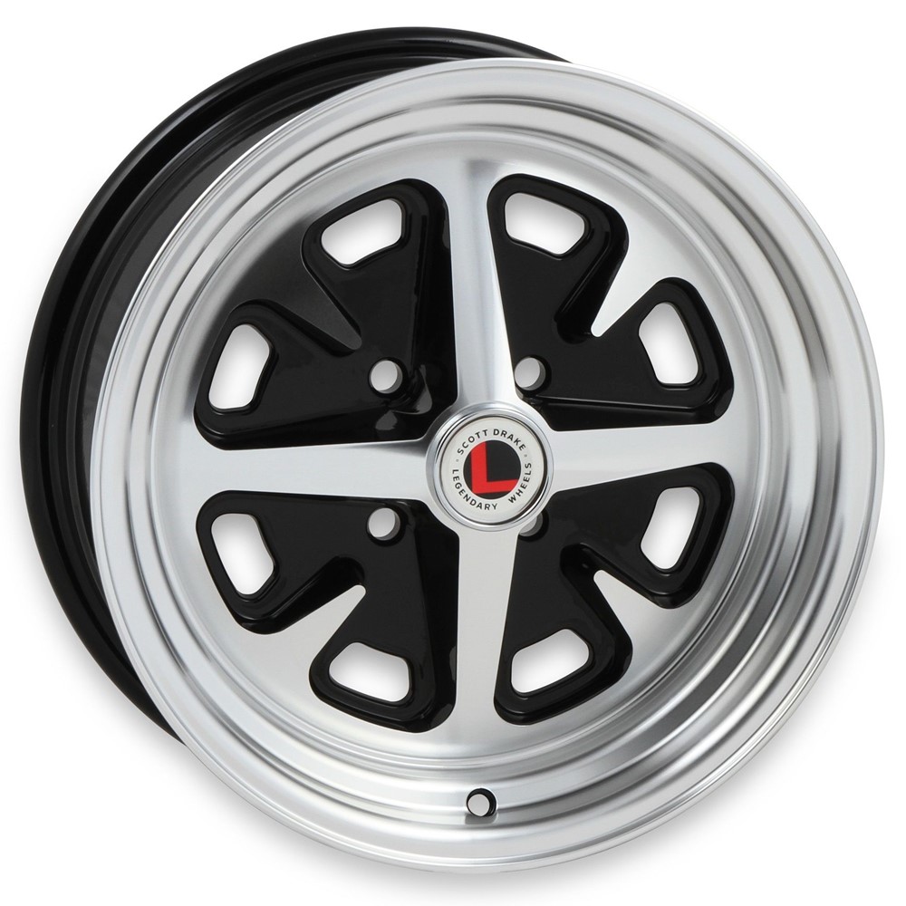 Legendary Wheels Magnum 400 - 14 x 6 in. - 4 x 4.5 - 3.75 bs - Gloss Black/Machined