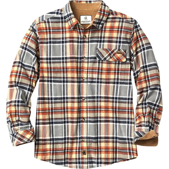 Legendary Whitetails Men's Buck Camp Flannel Shirt Long Sleeve Button Down 100% Cotton