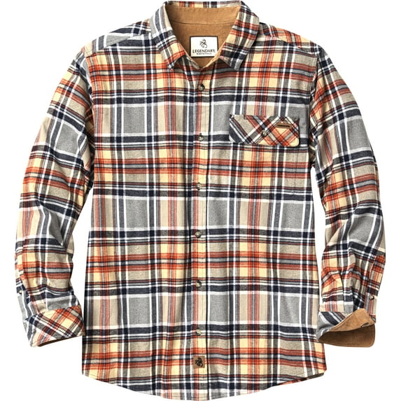 Legendary Whitetails Men's Buck Camp Flannel Shirt Long Sleeve Button Down 100% Cotton