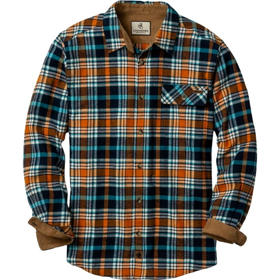 Legendary Whitetails Men's Buck Camp Flannel Shirt Long Sleeve Button Down 100% Cotton