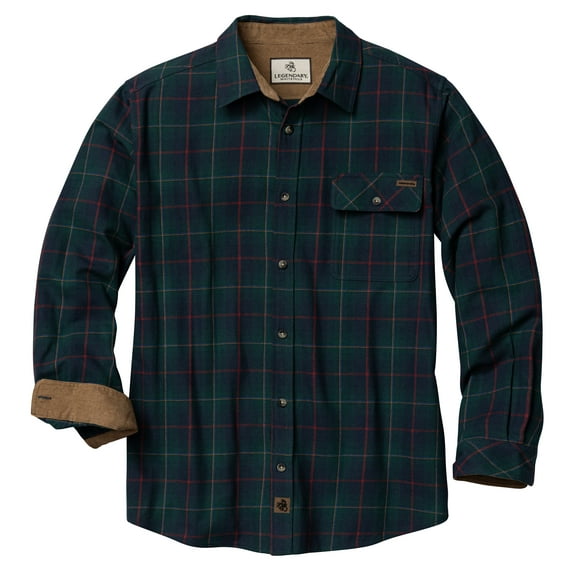 Legendary Whitetails Men's Buck Camp Flannel Shirt Long Sleeve Button Down 100% Cotton