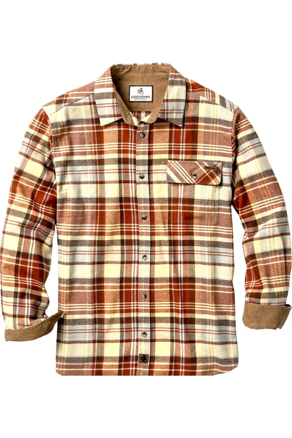 Men's Buck Camp Flannel Shirt Long Sleeve Button Down 100% Cotton