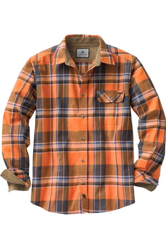 Men's Buck Camp Flannel Shirt Long Sleeve Button Down 100% Cotton