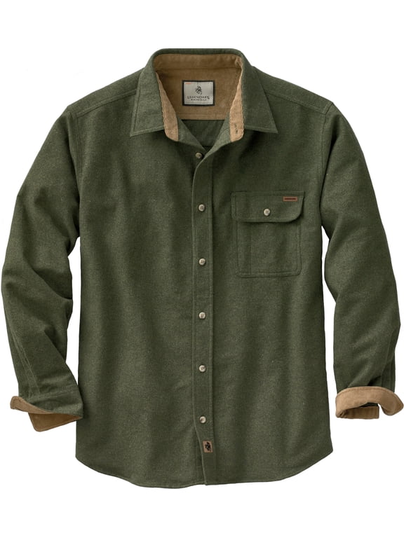 Men's Buck Camp Flannel Shirt Long Sleeve Button Down 100% Cotton
