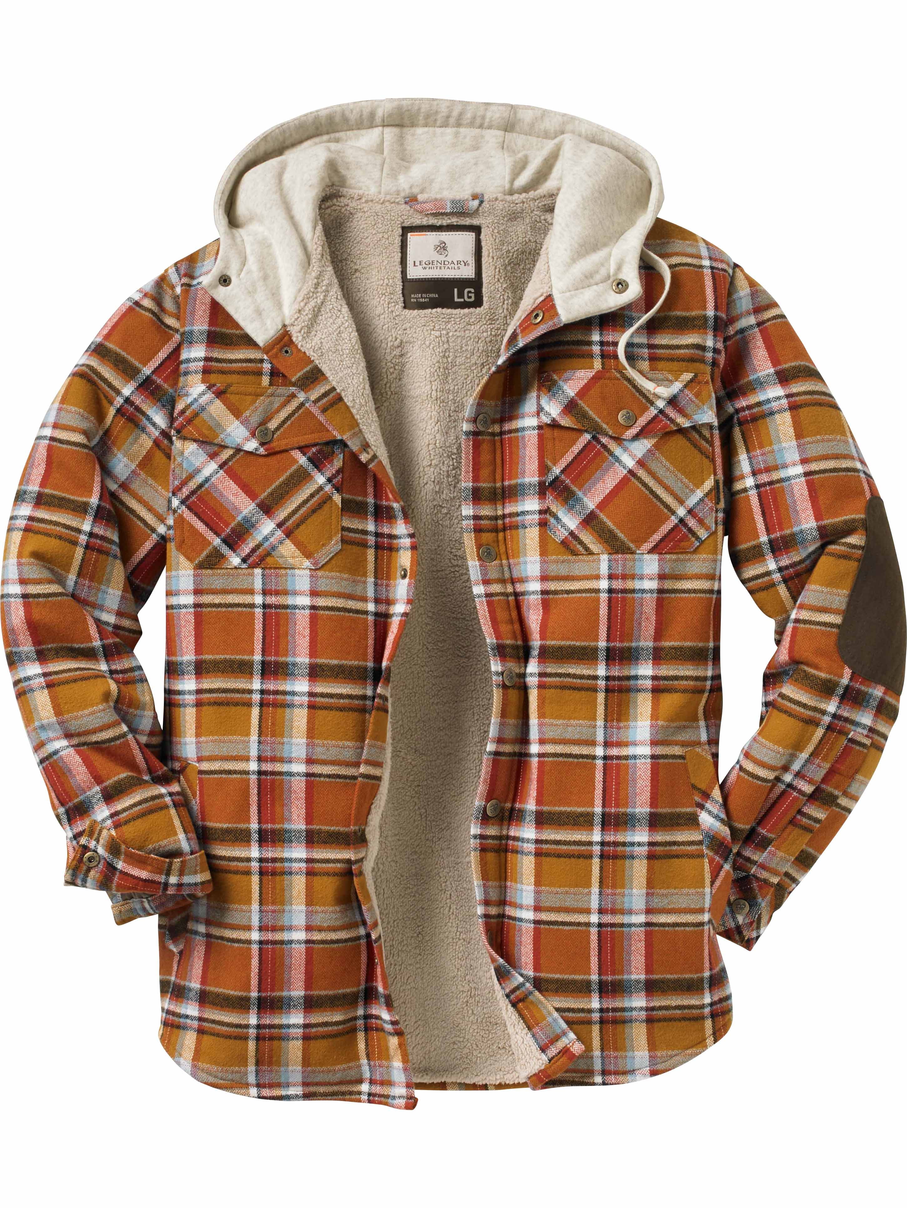 Legendary Whitetails Men s Camp Night Berber Lined Hooded Flannel