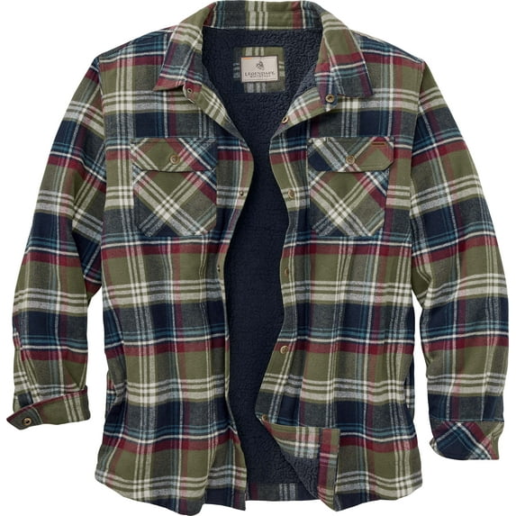 Legendary Whitetails Men's Deer Camp Berber Lined Flannel Shirt Jacket