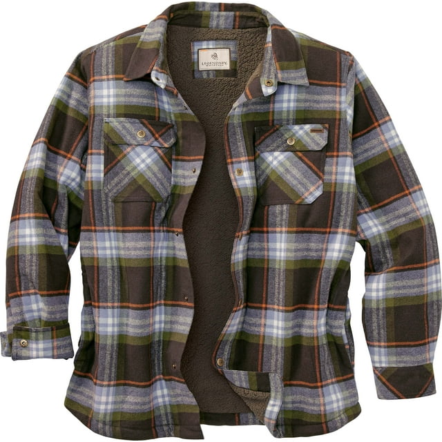 Legendary Whitetails Men's Deer Camp Berber Lined Flannel Shirt Jacket